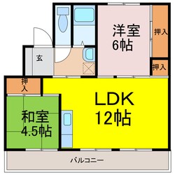 ビレッジハウスなかのめの物件間取画像